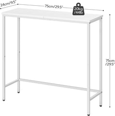 Slim White Console Table