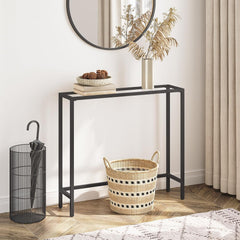 Slim black console table