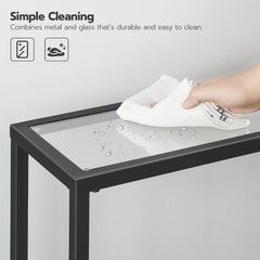 Slim black console table
