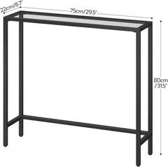 Slim black console table