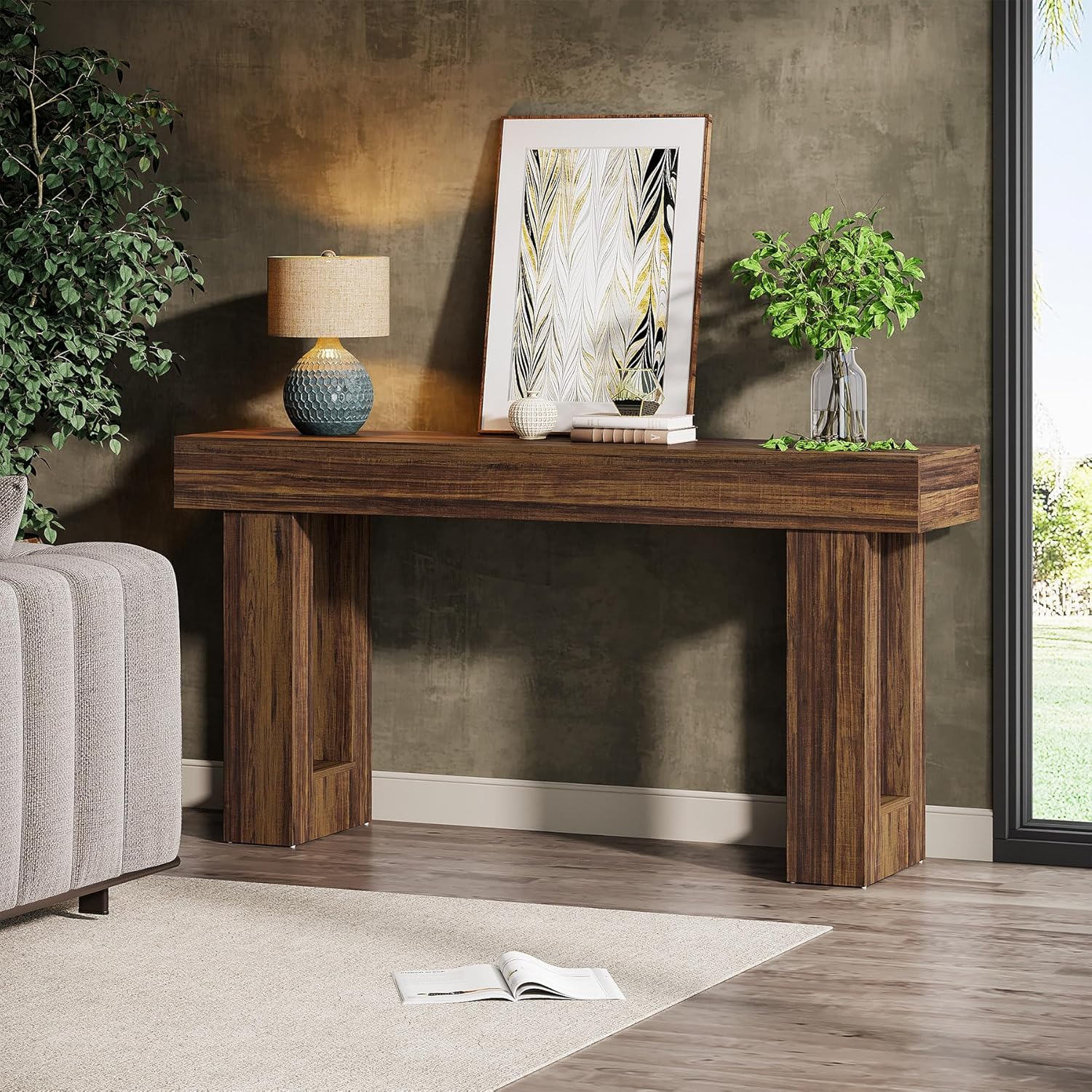 Farmhouse Wooden Console Table