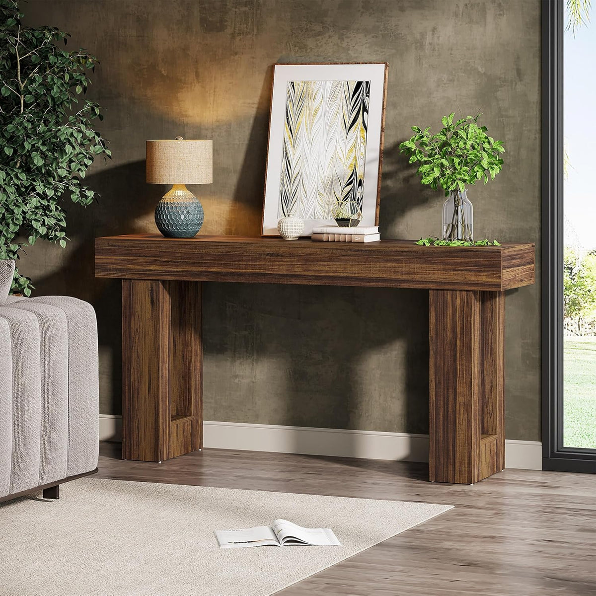 Farmhouse Wooden Console Table