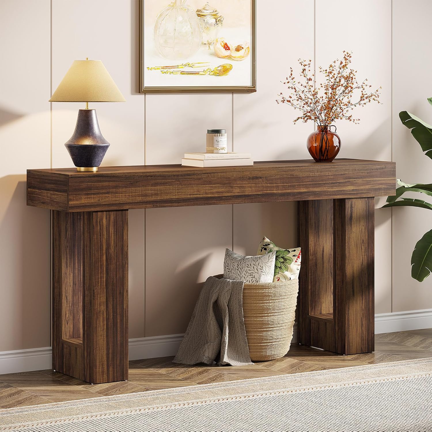 Farmhouse Wooden Console Table