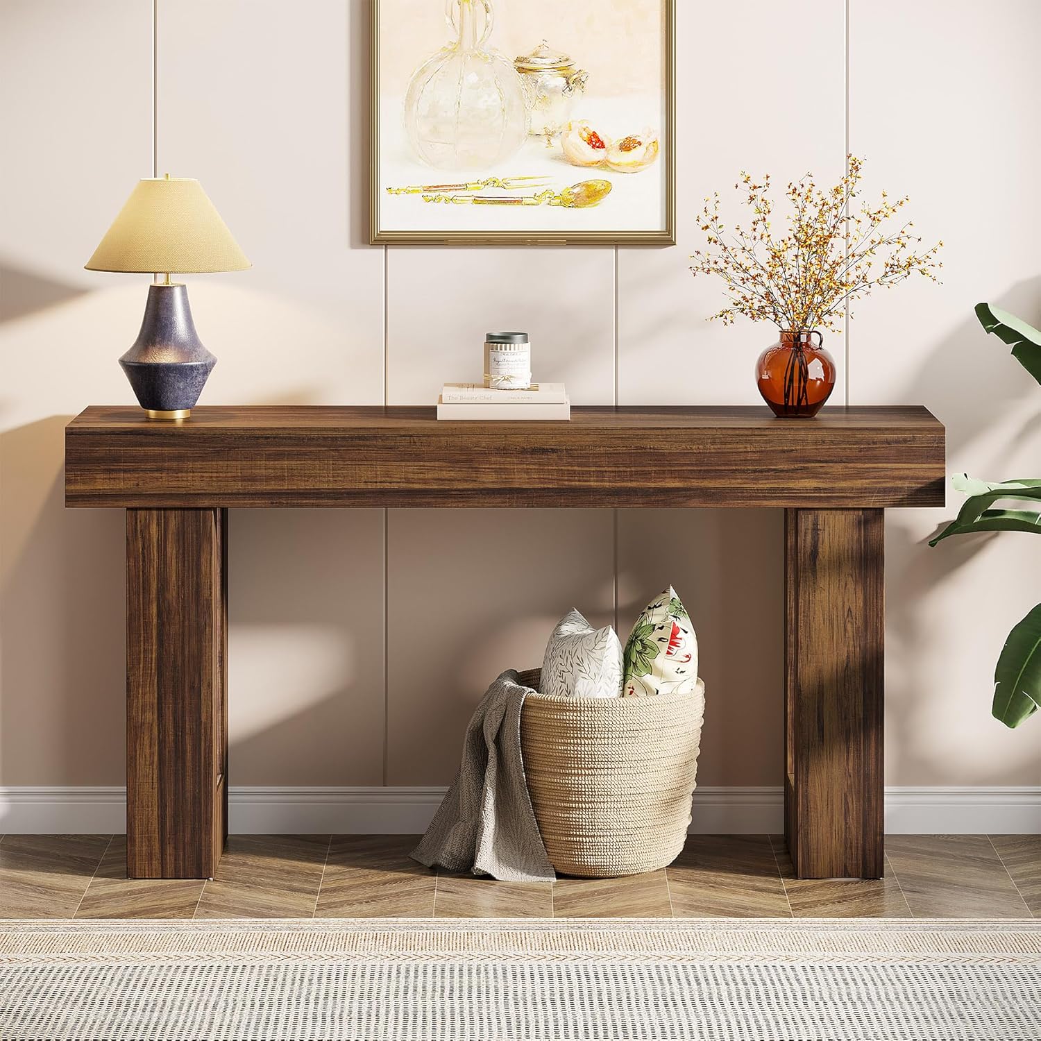 Farmhouse Wooden Console Table