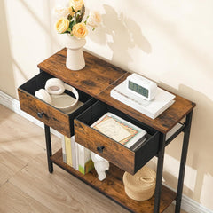 Narrow Console Table with Drawers