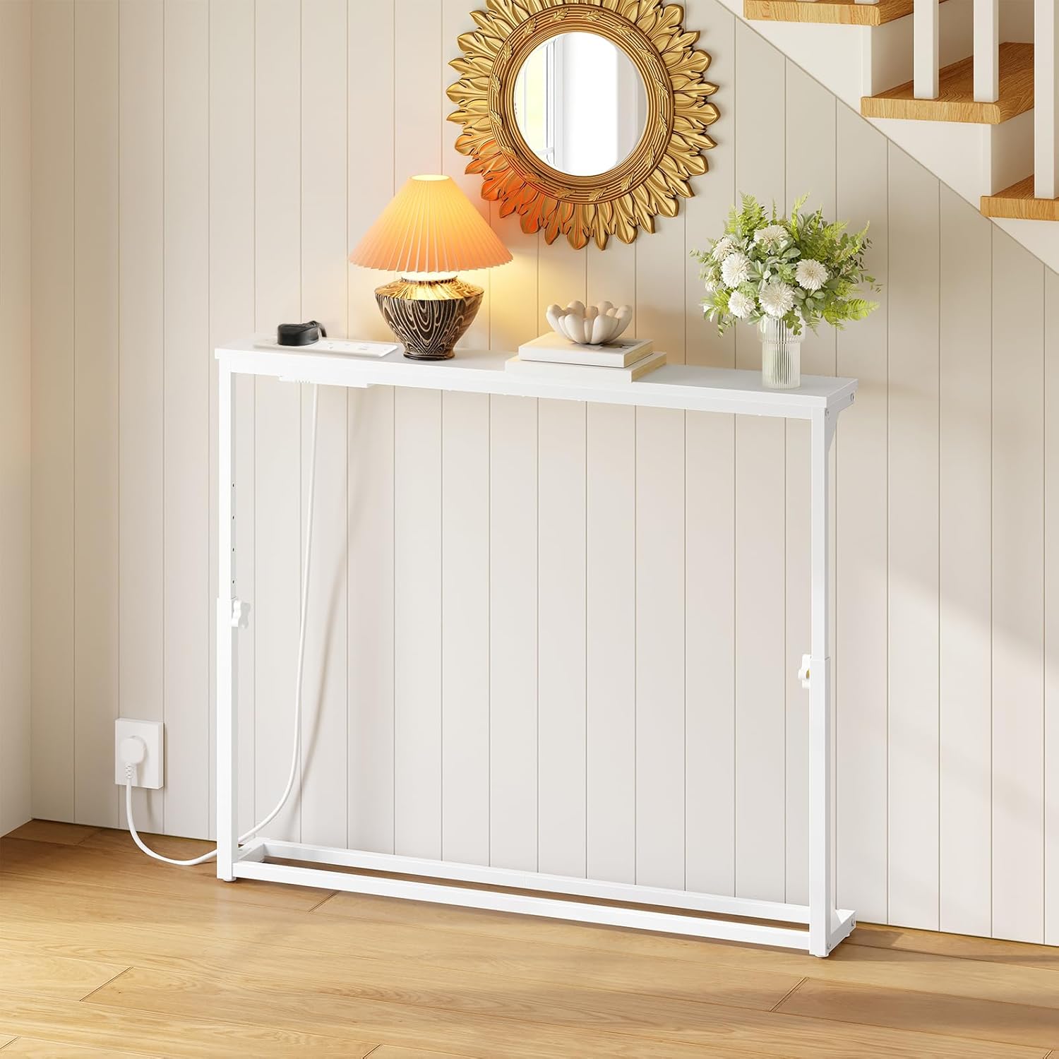 Narrow White Console Table