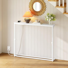 Narrow White Console Table