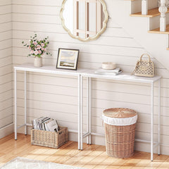 Slim White Console Table