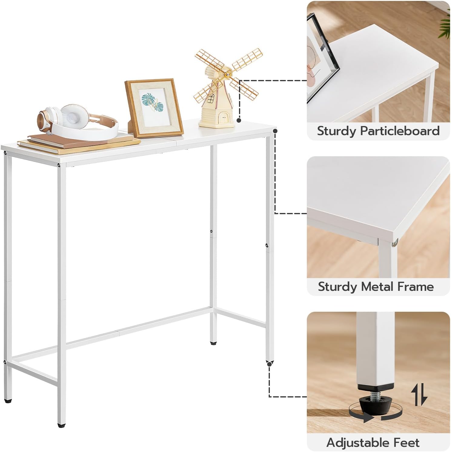 Slim White Console Table