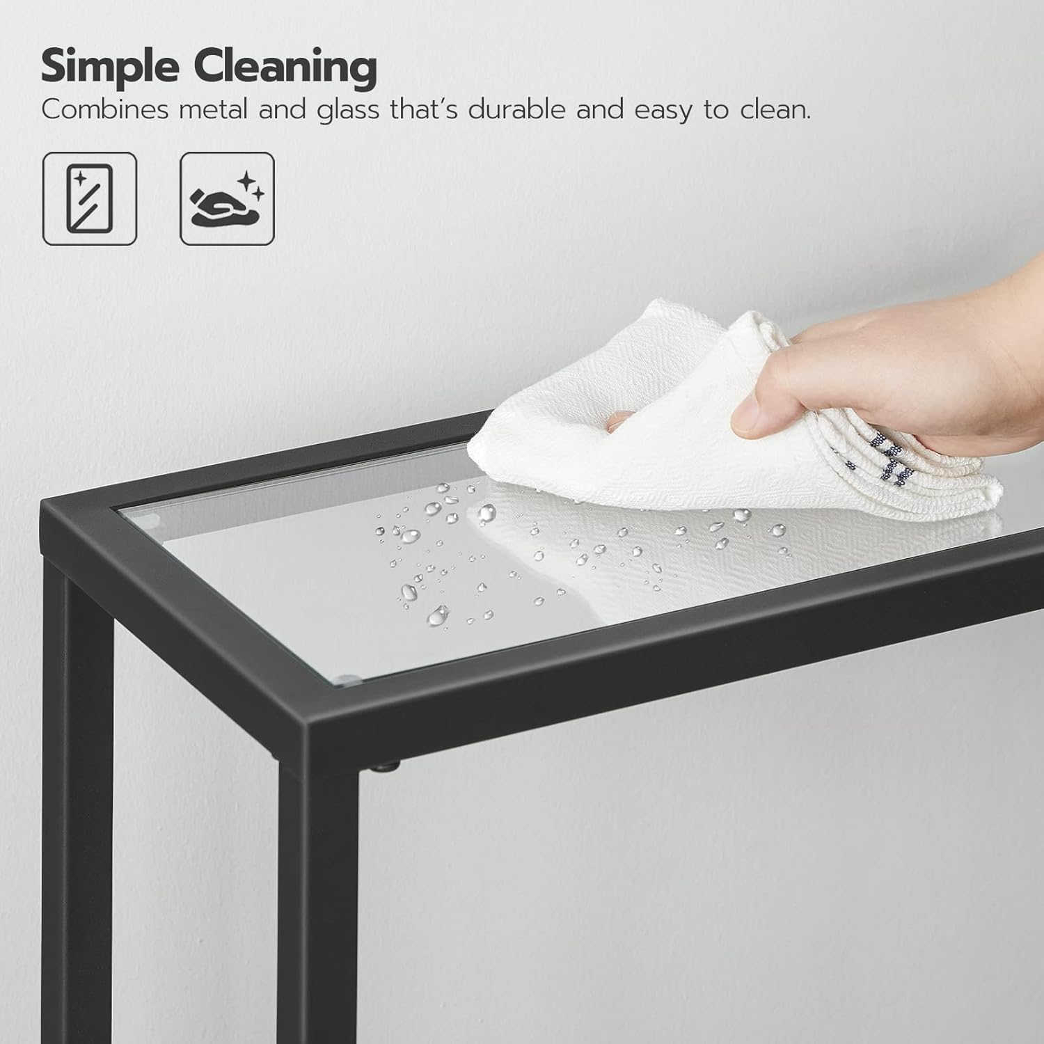 Slim black console table