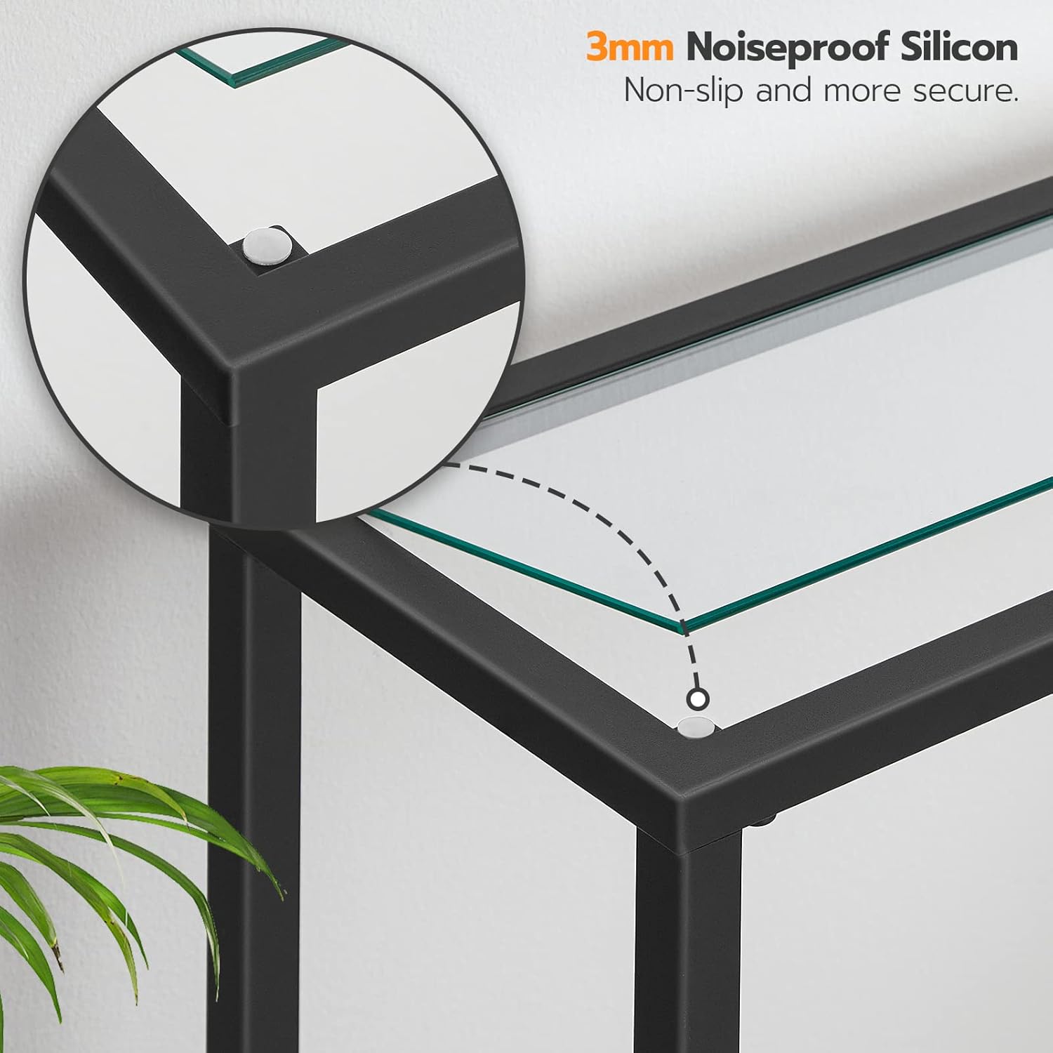 Slim black console table