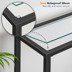 Slim black console table