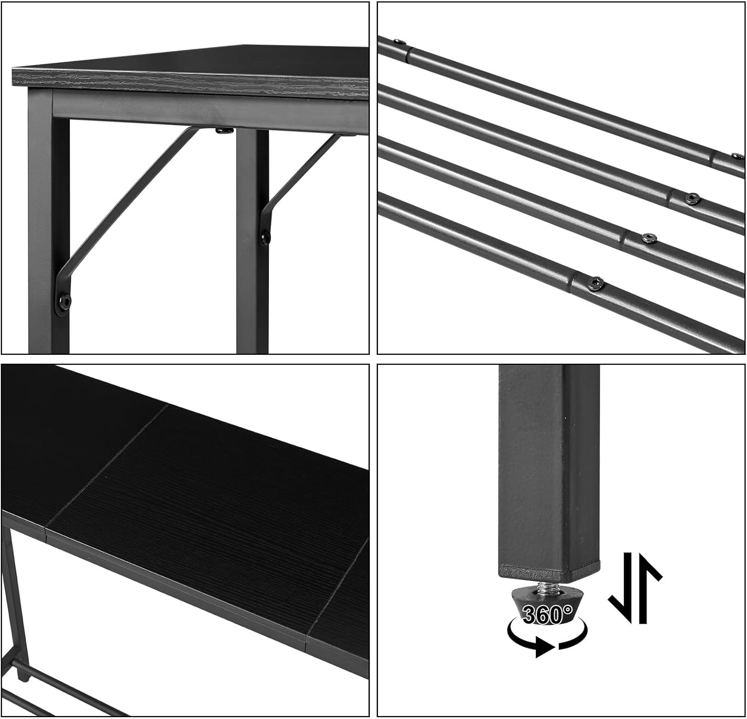 slim black console table